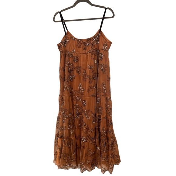Anthropologie Maeve Sequined Tulle Midi Dress Size Medium Petite - Picture 9 of 13
